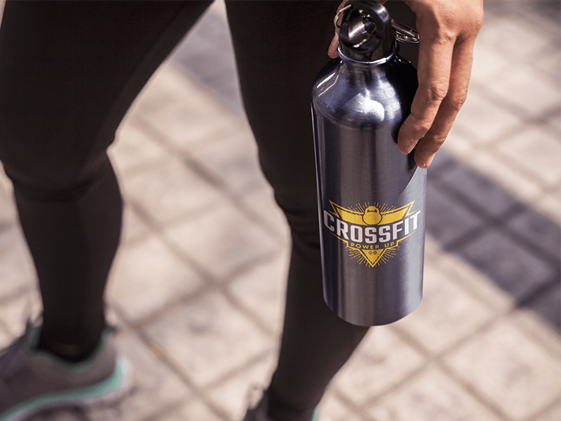 Water Bottle Mockup For A Crossfit Gym