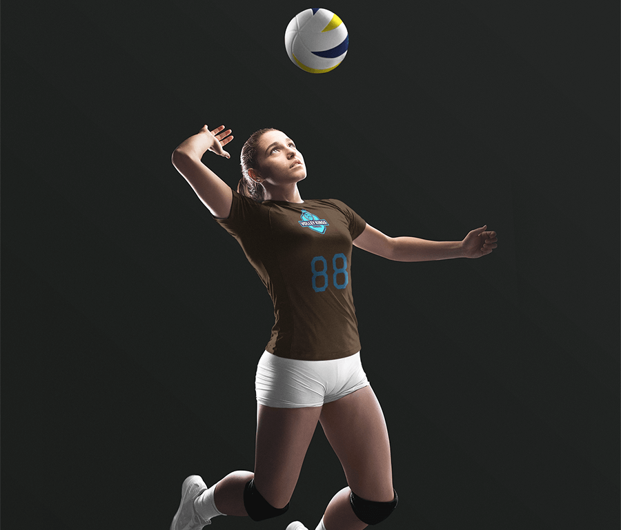 Jersey Mockup Featuring a Volleyball Logo Design