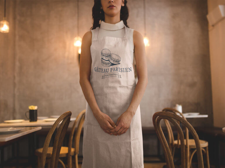 Bakery Logo Design On An Apron Mockup