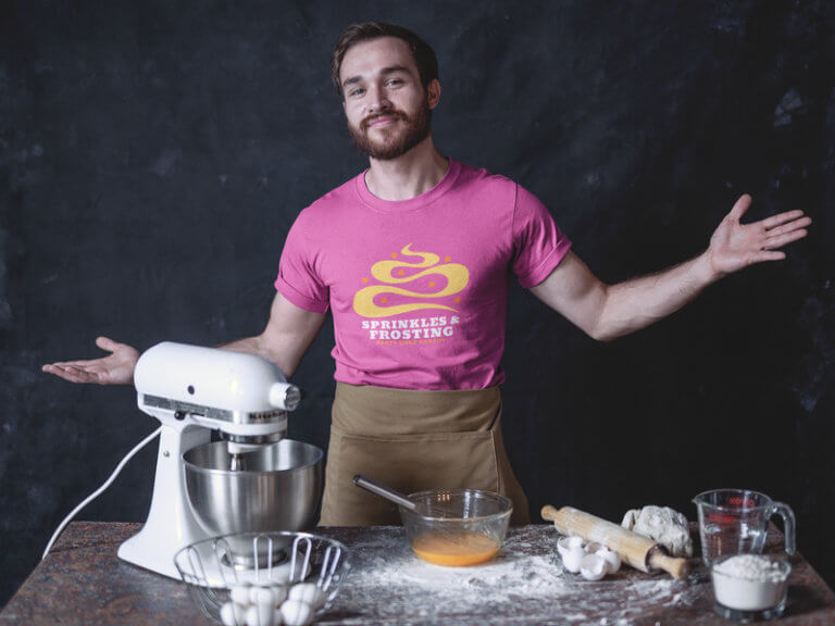 Bakery Logo On A T Shirt Mockup