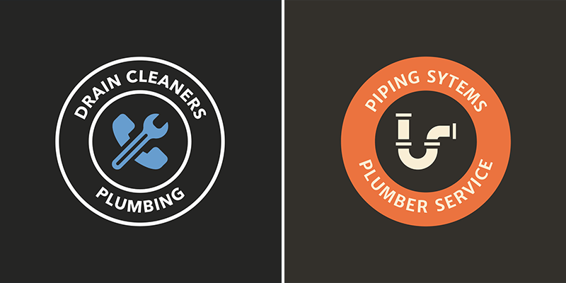 Logo Design Template With Plumbing Graphics