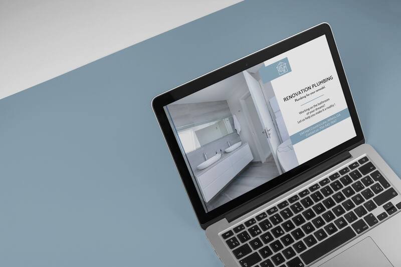 Macbook Mockup Featuring A Plumbing Website