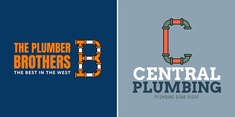 Plumbing Logo Maker With Pipe Monogram