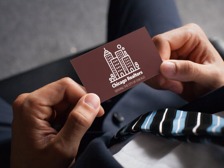 Real Estate Logo Design On A Business Card Mockup