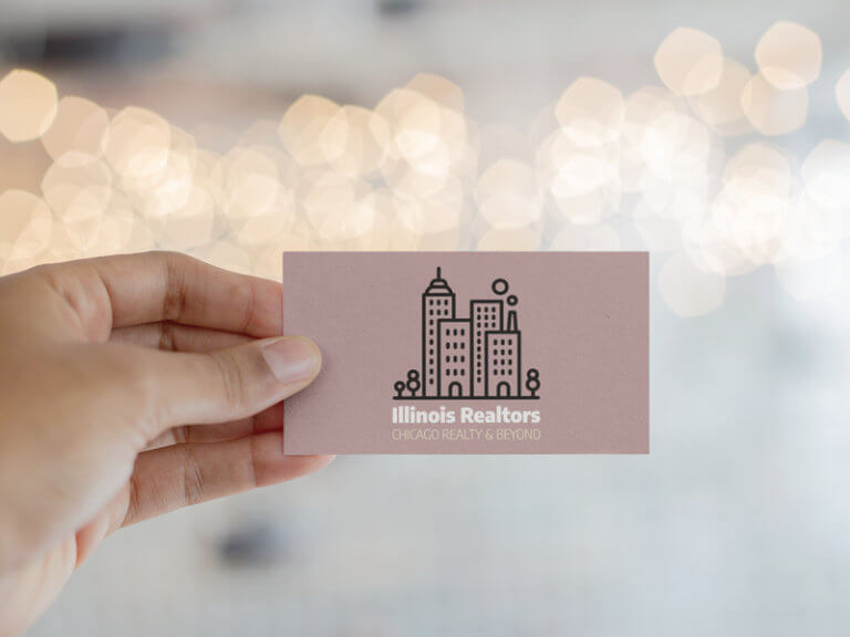 Real Estate Logo On A Business Card Mockup