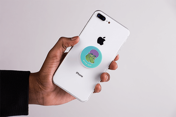 White Iphone with a Popsocket Mockup