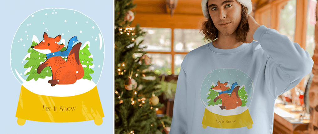 Christmas T Shirt Design Template On A Sweater Mockup