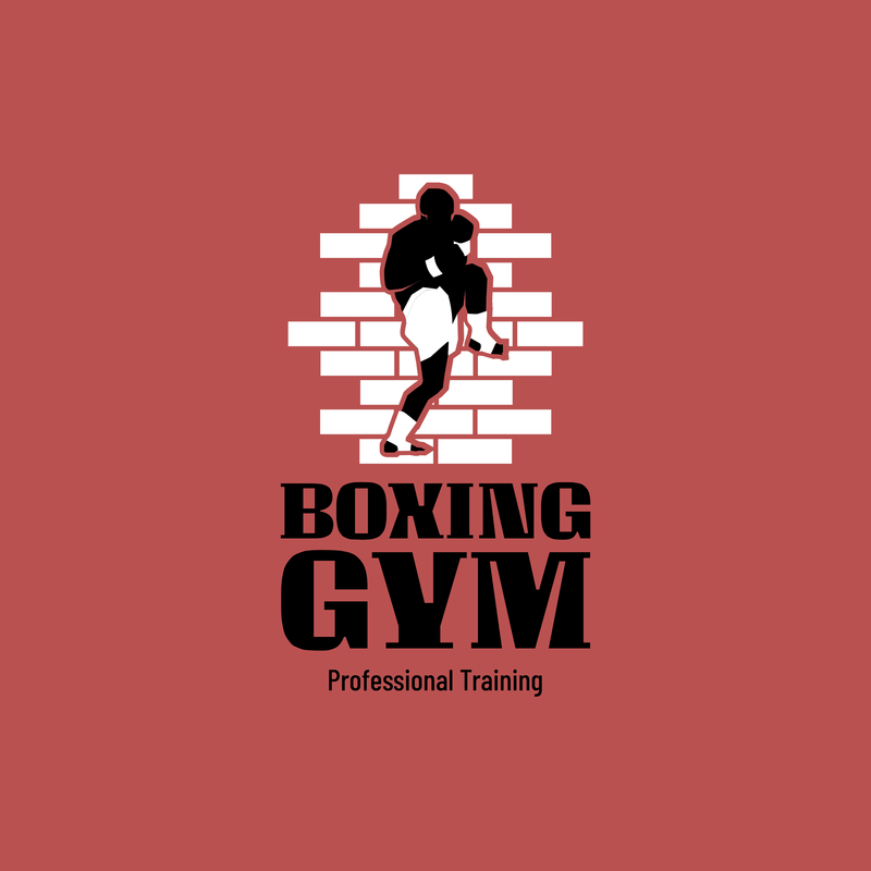 Boxing Gym Logo Design Template With Muay Thai Graphics