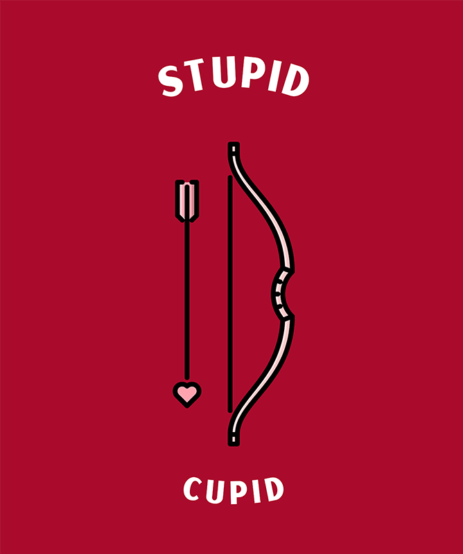 T Shirt Design Generator For Valentines Day With A Cupid Bow And Arrow