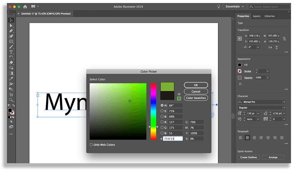 Illustrator Color picker