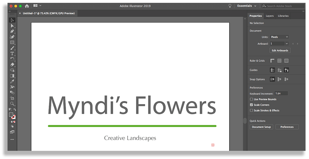 Illustrator Logo myndis flowers