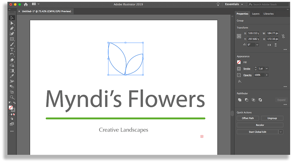 Vector Logo Illustrator myndis flowers