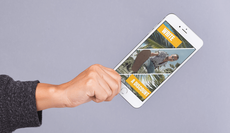 Mockup Of A Hand Holding An Iphone 8 Plus Featuring A Promotional Video