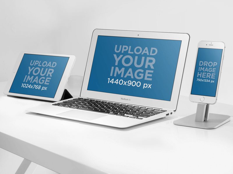 Ipad Macbook Air And Iphone 6 Mockup Template