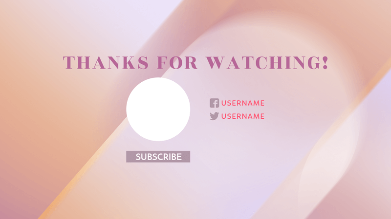 Youtube End Screen Template With A Thankful Message