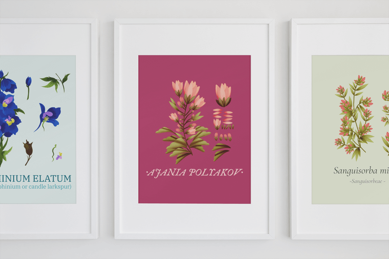 Minimal Mockup Featuring Three Art Prints Hanging On A Wall