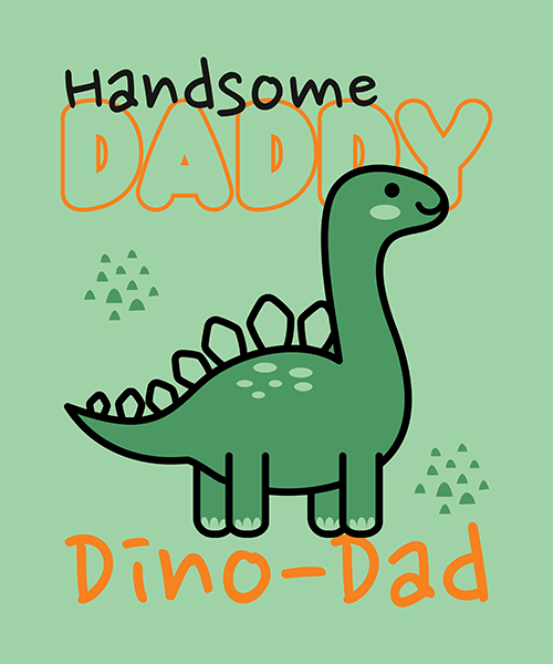 Adorable T Shirt Design Creator For A Dad With A Dinosaur Doodle