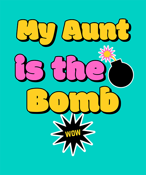 Family T Shirt Design Creator For An Aunt With A Bomb Icon
