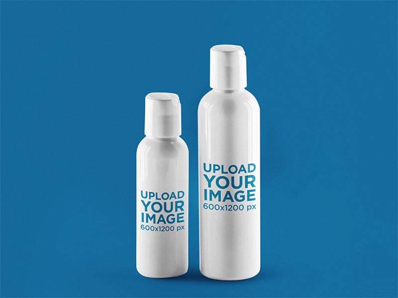Mockup Featuring Two Plastic Bottles Standing Next To Each Other