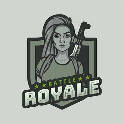 Battle Royale Game Logo Maker Of A Fierce Woman