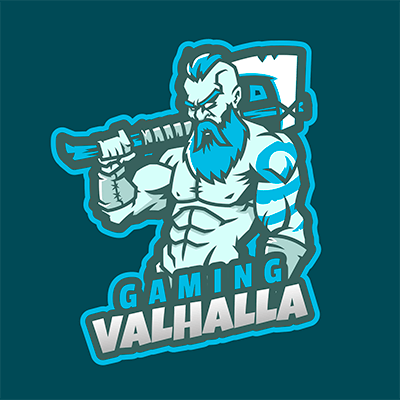 Fortnite Inspired Gaming Logo Maker Featuring A Bearded Warrior With An Axe