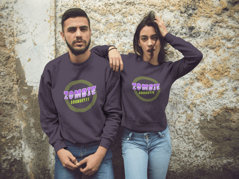 Beautiful Couple Wearing Crewneck Sweatshirts