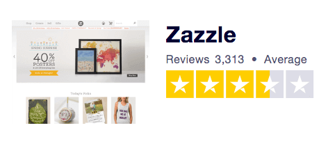 Zazzle Trust Pilot Review-best-print-on-demand-websites