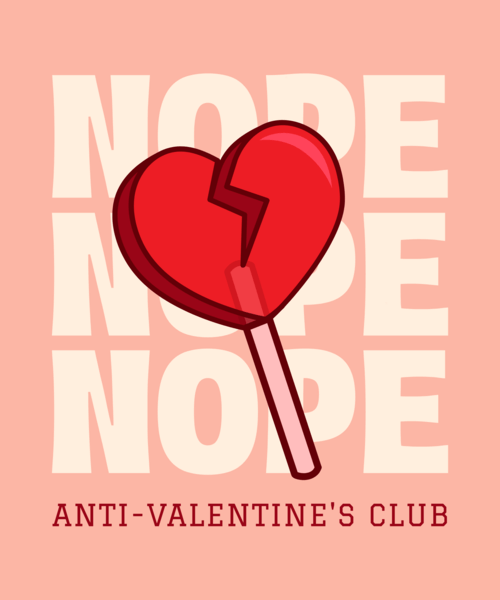 Anti Valentine's Day Themed T Shirt Design Maker With A Broken Heart Shaped Lollipop