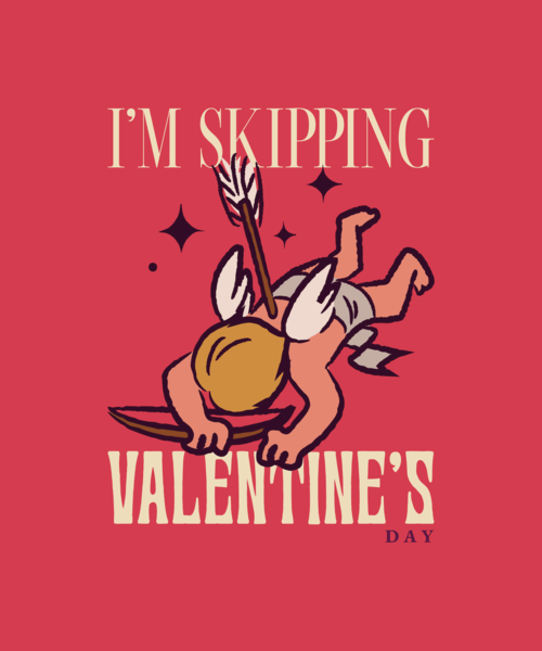 Funny Anti Valentine's Themed T Shirt Design Creator With A Fallen Cupid Cartoon