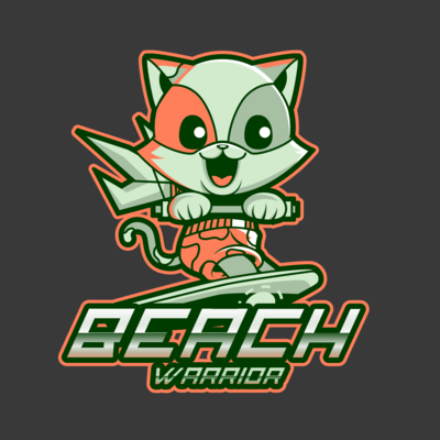 Logo Generator For Fortnite Fans Featuring A Cute Feline Character Surfing