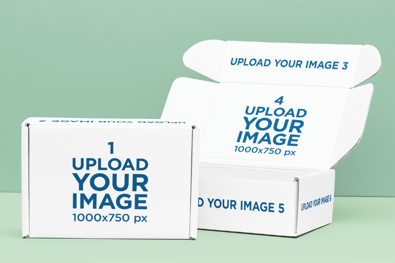 Mockup Of Two Boxes Placed Next To Each Other In A Studio
