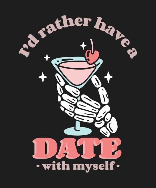 T Shirt Design Generator With A Skeleton Hand Holding A Drink For Anti Valentine's