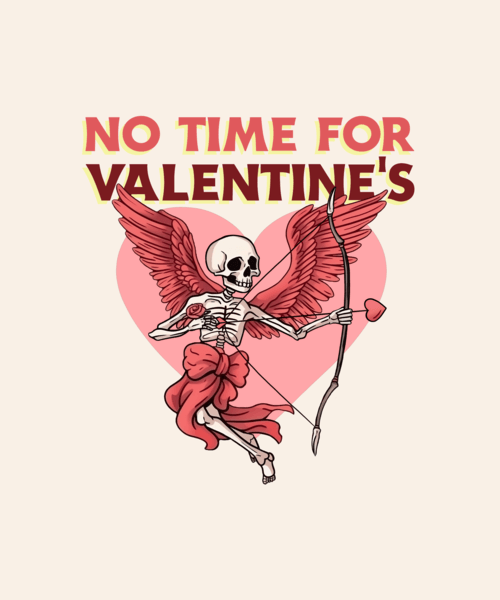 T Shirt Design Template With A Skeleton Cupid For Anti Valentine's Day