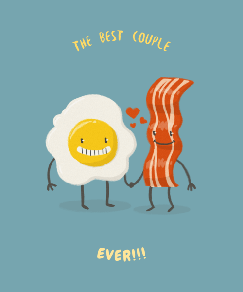 Valentine's T Shirt Design Generator With Bacon And Egg Graphic