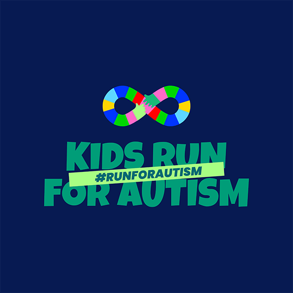Kids Autism Awareness Race Logo Template Featuring A Colorful Ribbon