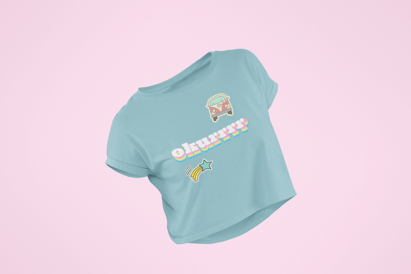 Mockup Of A Ghosted Crop Top With Customizable Background