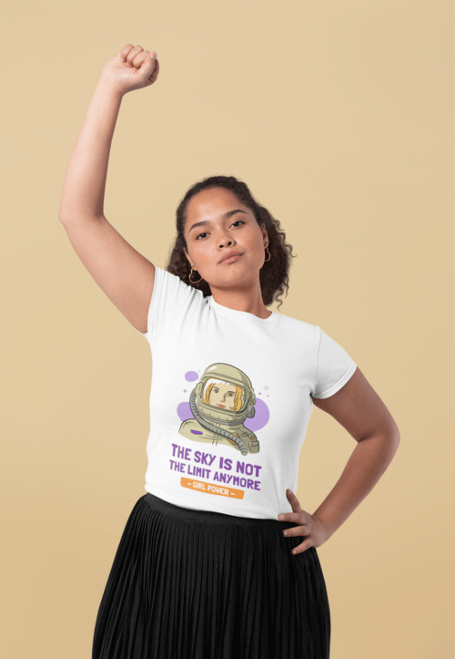 T Shirt Mockup Of A Young Woman Striking A Strong Pose 31987