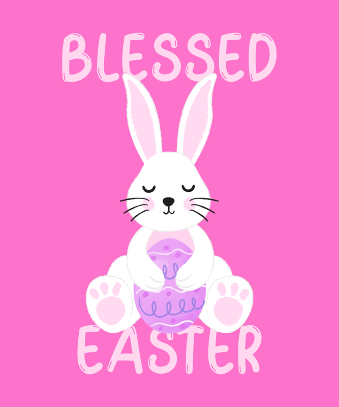 Kids T Shirt Design Creator With A Cute Bunny Holding An Easter Egg
