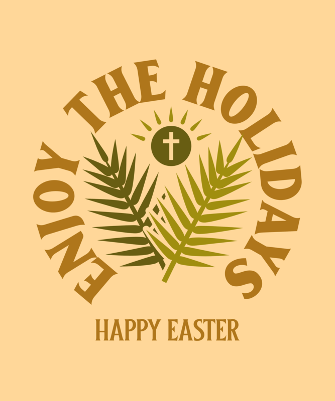 T Shirt Design Generator With An Easter Christian Theme Featuring Palms Graphics