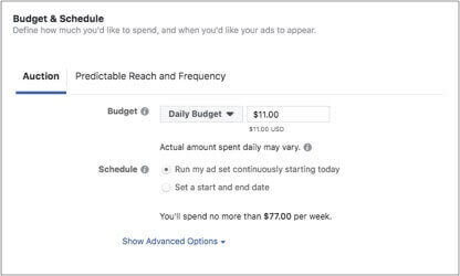 Budget Facebook