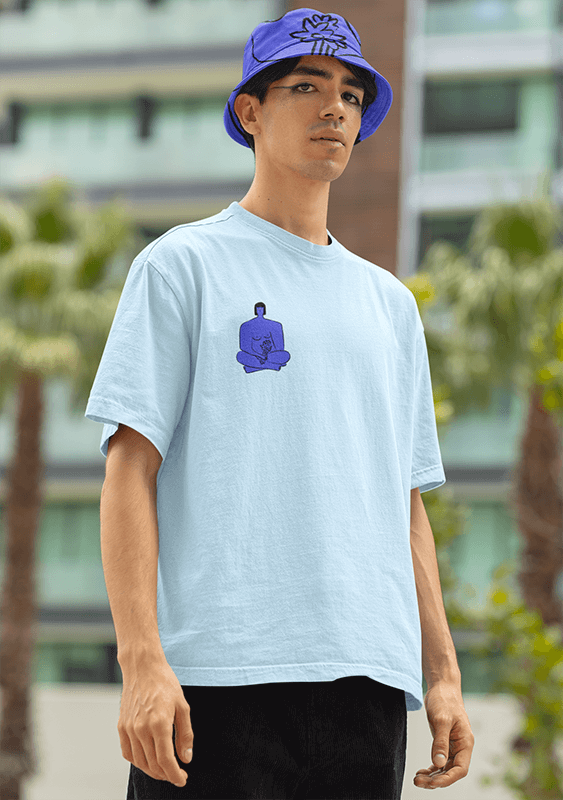 Mockup Of A Man Posing On A Street With A Round Neck Tee And A Bucket Hat