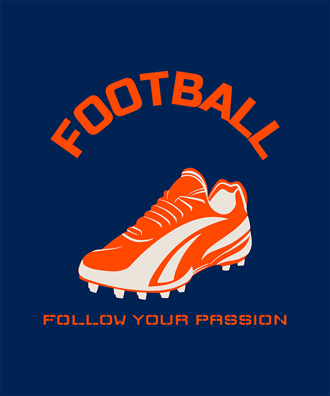 T Shirt Design Template Featuring A Football Cleat Graphic