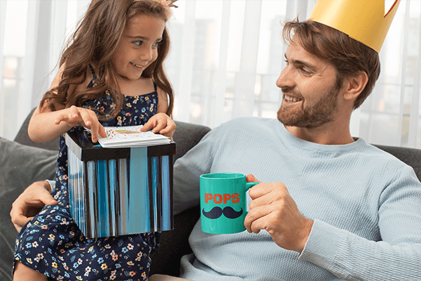 11 Oz Coffee Mug Featuring A Girl With Her Dad On Father S Day