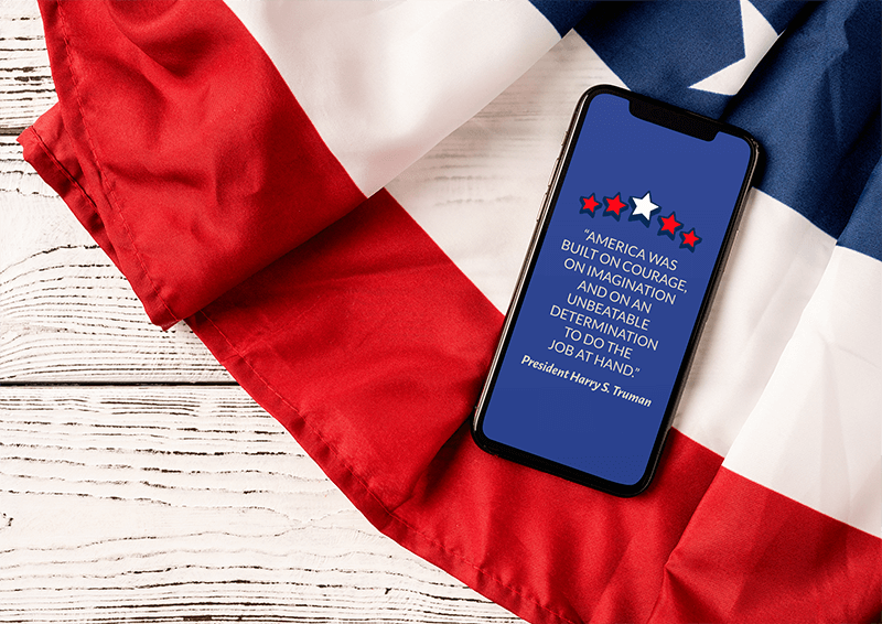 4th Of July Themed Mockup Of An Iphone