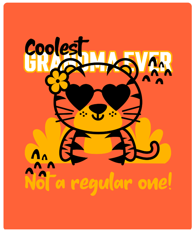 Family T Shirt Design Maker For A Grandma Featuring A Fun Tiger Graphic