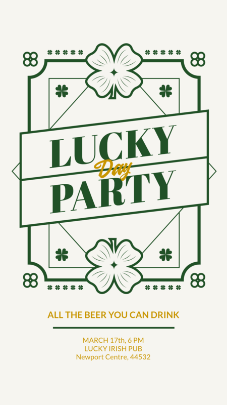 Instagram Story Creator For A Party With A St. Patrick's Day Theme