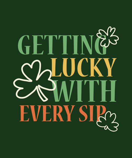 St. Patrick's Day Themed T Shirt Design Maker With Four Leaf Clovers And A Quote