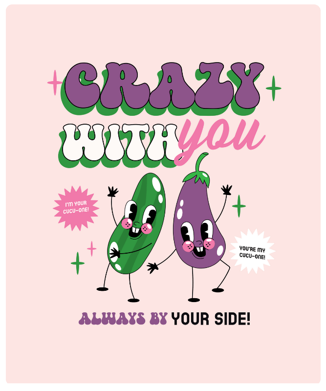 T Shirt Design Maker Featuring Happy Cartoon Vegetables For Best Friends Day