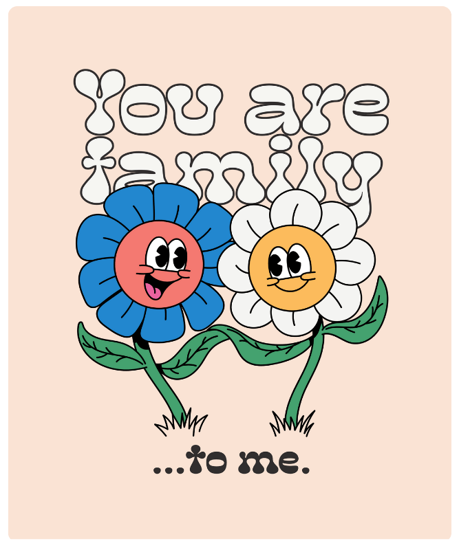 T Shirt Design Maker Featuring Two Cartoonish Flowers For Bff Day