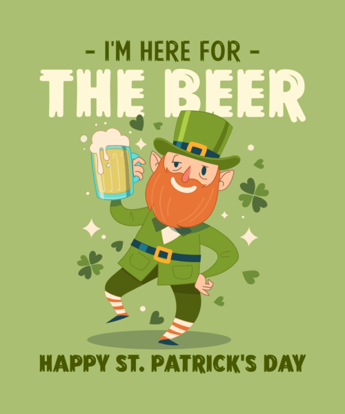 T Shirt Design Template Featuring Funny Leprechaun Cartoons For St. Patrick's Day